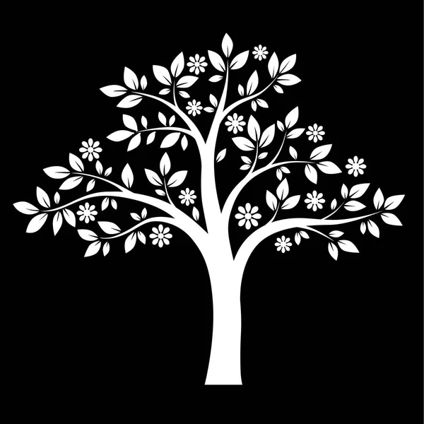 Árbol blanco y negro. Vector — Vector de stock