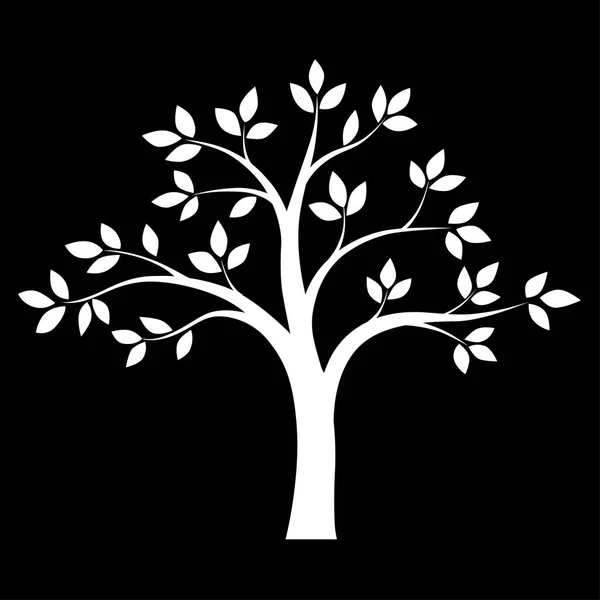 Árbol blanco y negro. Vector — Vector de stock