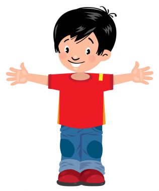 Komik küçük Asya çocuk