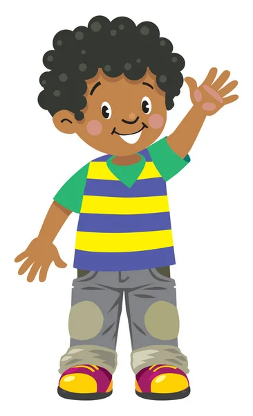 Petit garçon africain drôle — Image vectorielle