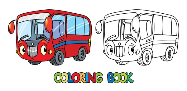 Komik küçük otobüs gözleri olan. Boyama kitabı