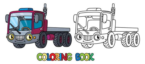 Komik küçük kamyon gözleri olan. Boyama kitabı