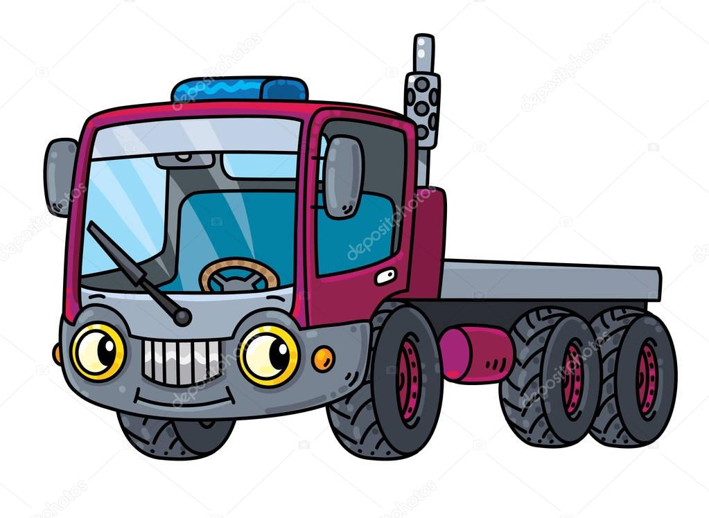 Funny small truck with eyes.