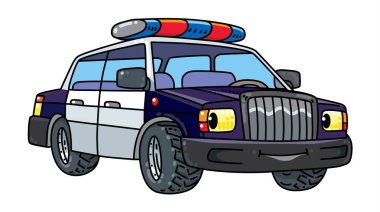 Komik küçük polis arabası gözlü