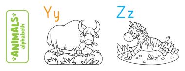 Hayvanlar alfabesi veya Abc. Boyama kitabı