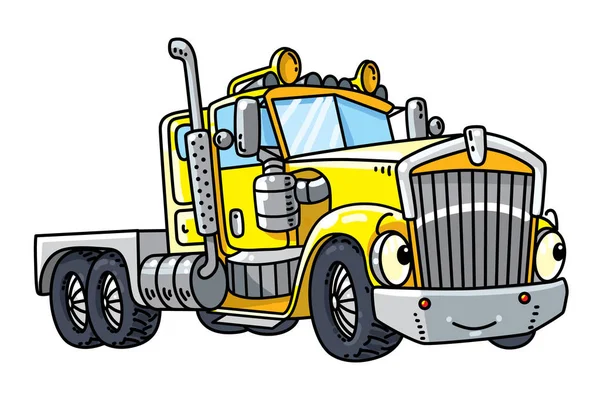 Grappige zware vrachtwagen met ogen — Stockvector