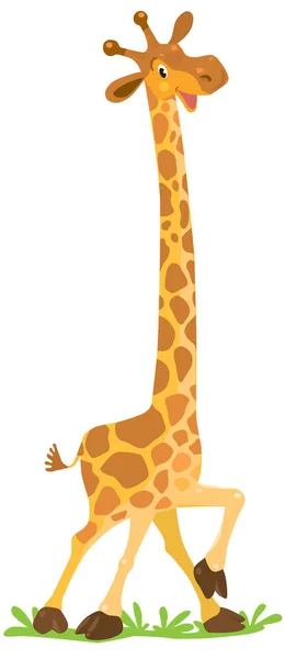 Komik gülümseyen zürafa — Stok Vektör