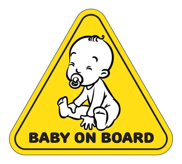 Grappige kleine baby zitten met dummy — Stockvector