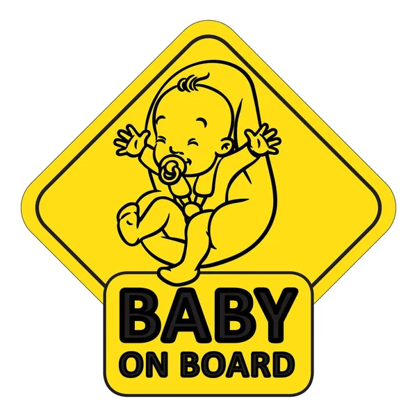Engraçado bebê pequeno com manequim no assento do carro —  Vetores de Stock
