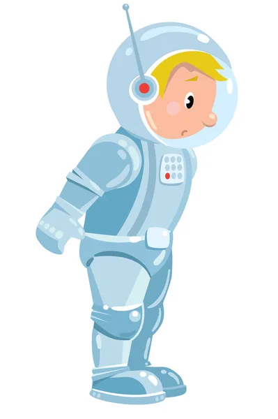 Funny boy cosmonaut or astronaut — Stock Vector