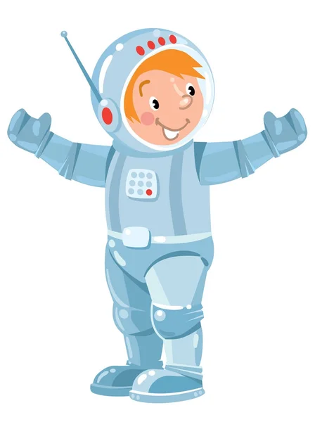 Zabawny chłopak kosmonauta lub astronauta — Wektor stockowy