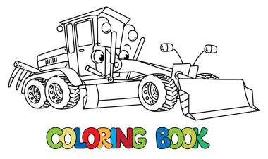 Komik küçük sınıf öğrencisi araba gözleri olan. Boyama kitabı