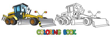 Komik Greyder araba gözleri olan. Boyama kitabı