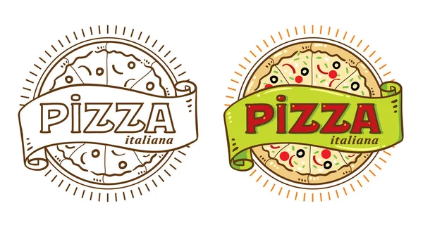 Pizza logo vintage — Vettoriale Stock