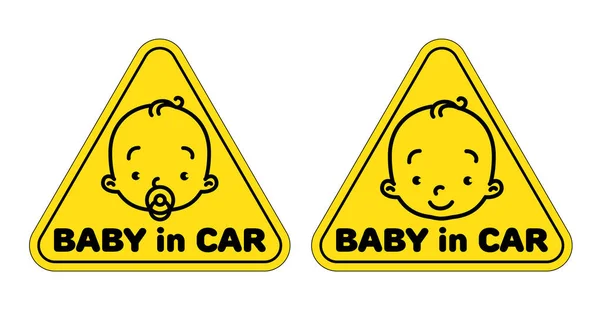 Pegatina de bebé en coche — Archivo Imágenes Vectoriales