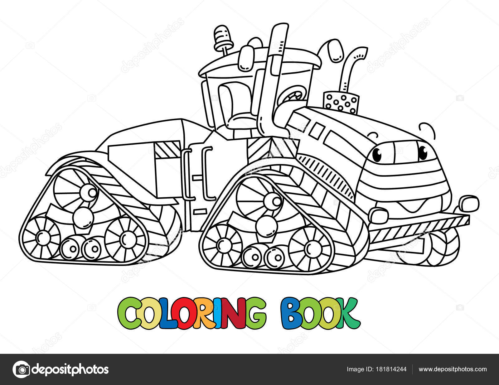 Paint one tractor stock illustration. Illustration of coloring