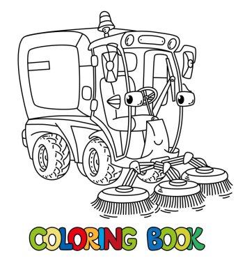 Komik küçük süpürmek araba gözlü