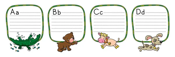 Tiere Alphabet oder abc. — Stockvektor