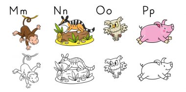 Hayvanlar alfabesi veya Abc. Boyama kitabı