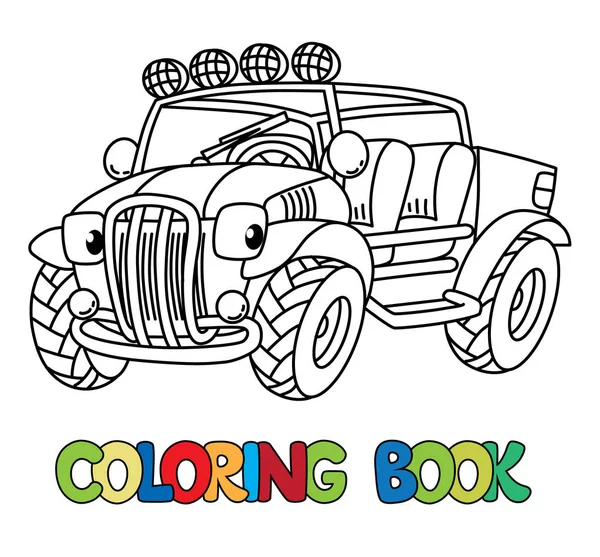Engraçado Buggy carro ou outroader livro de colorir — Vetor de Stock