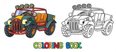 Komik adamcağız araba ya da outroader boyama kitabı