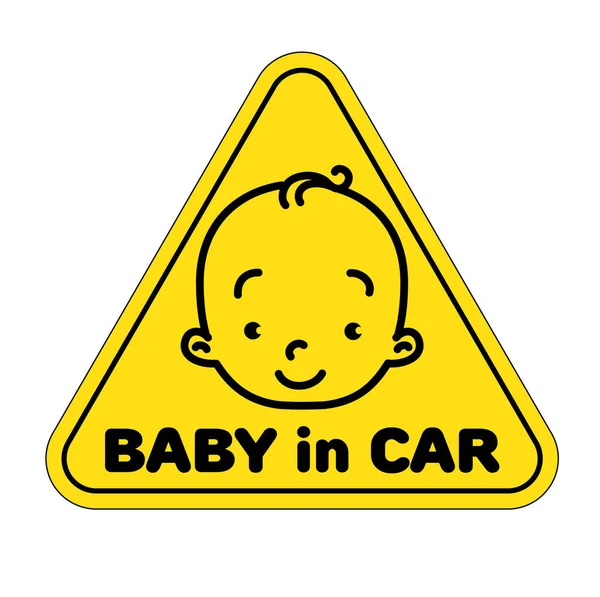 Дитина в машині наклейка — стоковий вектор