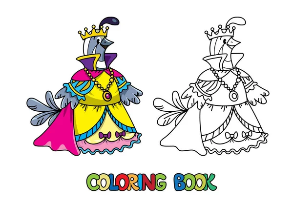 Codorniz reina ABC para colorear libro. Alfabeto Q — Vector de stock