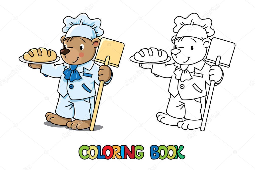 Bear baker ABC coloring book Alphabet B