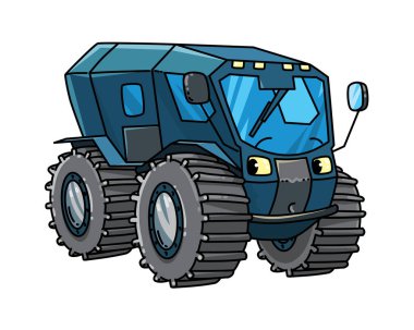 Komik bir araç ya da gözleri olan amfibik bir araç.