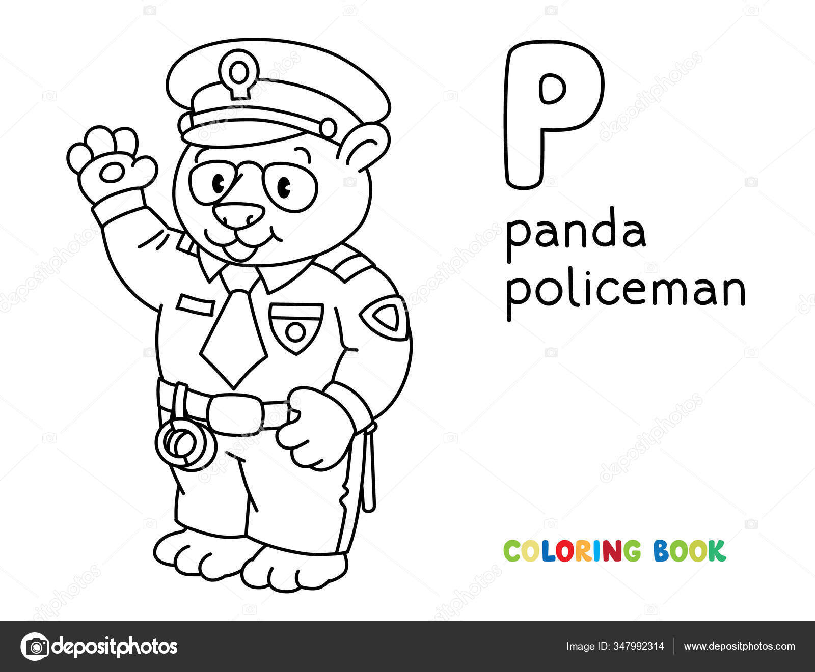 Livro Para Colorir Para Crianças, Panda Pequena Ilustração do