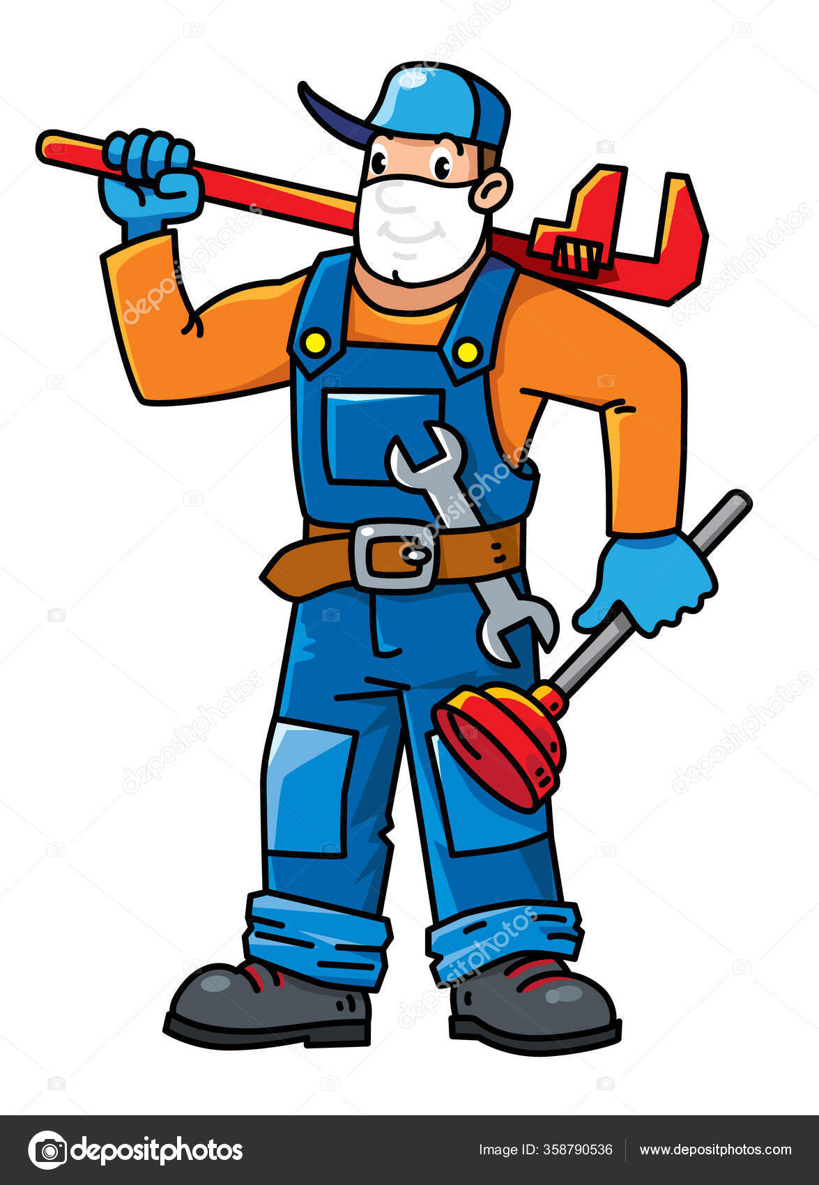 Funny Repairman Plumber Tools Technical Service Vector Illustration Cartoon Character Stock Vector Image by ©passengerz #358790536 Funny Repairman Plumber Tools Technical Service Vector Illustration Cartoon Character Stock Vector Image by ©passengerz #358790536