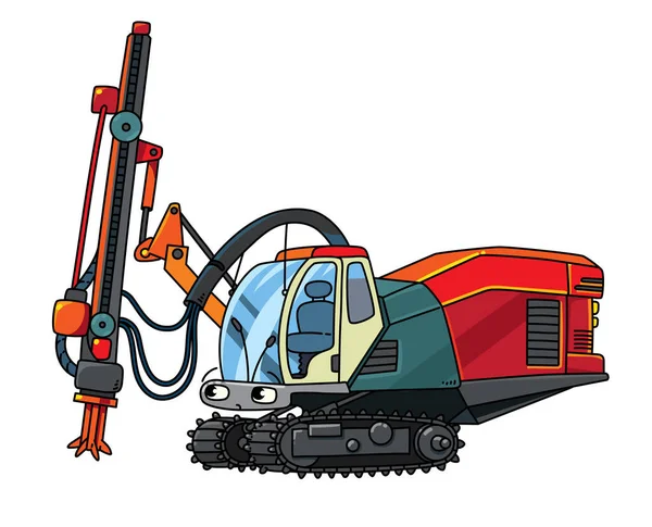 Máquina de perfuração grande ou caminhão. Carro com olhos —  Vetores de Stock