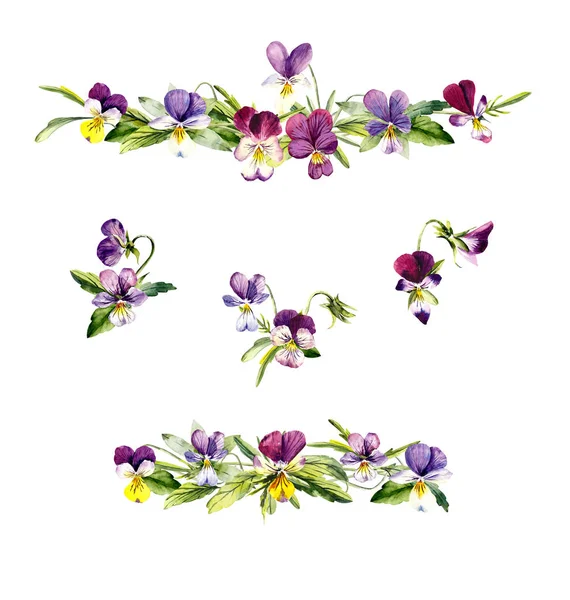 Aquarel Bloemen Elementen Voor Bruiloft Uitnodigingen Kaarten Aquarel Hand Getekend — Stockfoto
