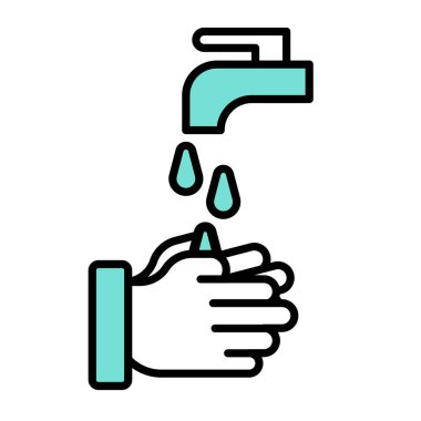 Simge yıkama eli basit bir stilde