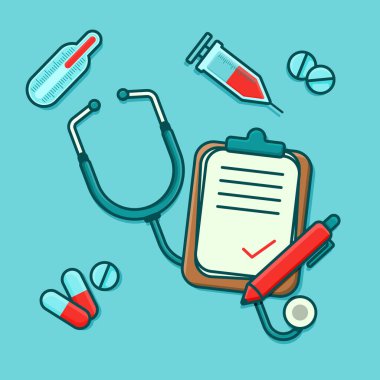 vektör medikal set çizim çizimi