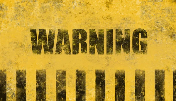 Old Yellow Warning Sign — Stock Photo, Image