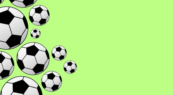 Футбольні Ячі Зеленому Фоні — стокове фото