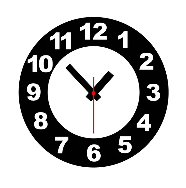Reloj Pared Círculo Analógico Lineal — Vector de stock