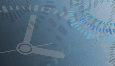 Uzayda saatleri ve modern tasarımı olan kapak ve arkaplan.