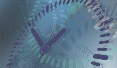 Uzayda saatleri ve modern tasarımı olan kapak ve arkaplan.