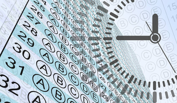 Modern background for multiple choice answer paper.