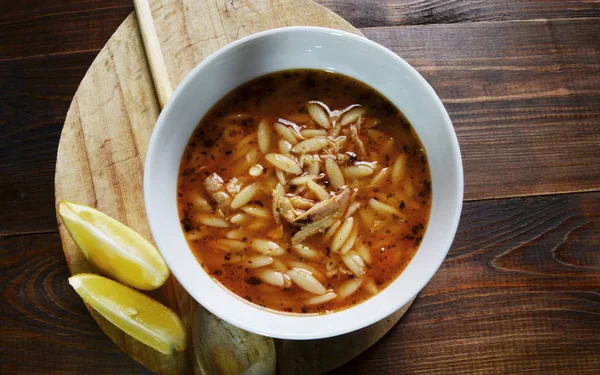 Chicken Noodle Soup Delicious Turkish Soup — Stock Photo, Image