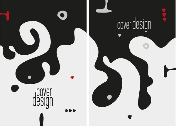 Ensemble Cartes Créatives Couverture Fond Avec Des Formes Des Couleurs — Image vectorielle