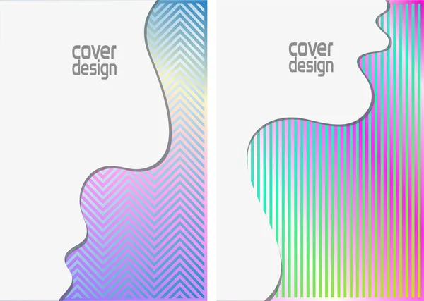 Modern Cover Design Rippling White Layer Colorful Background — Stock Vector