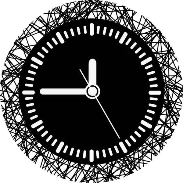 Analog Wall Clock Modern Wire Design — Stock Vector