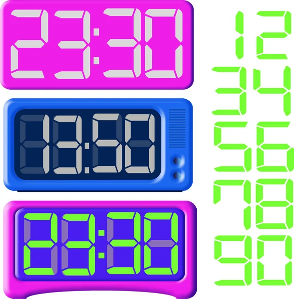 Diseño Digital Reloj Escritorio Números — Archivo Imágenes Vectoriales