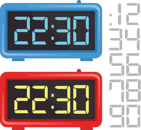 设计数字工作台时钟和数字 — 图库矢量图片