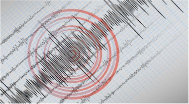 Deprem geçmişi. Sismik ölçüm için sismogram.