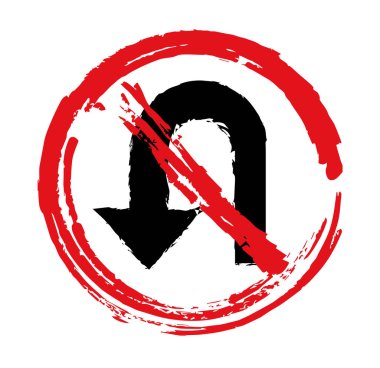 yasak - u dönüşü yol levhası