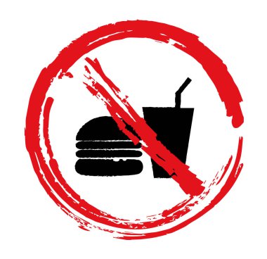 Fast food işareti yok. Vektör simgesi.